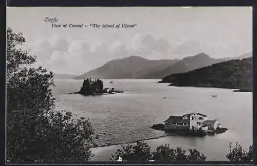 AK Corfu, View of Canoni, The island of Ulysse
