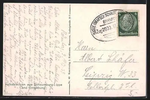 AK Schaumburg-Lippe, Familie in Volkstrachten