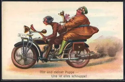 Künstler-AK Mir und meiner Puppe - Uns ist das schnuppe!