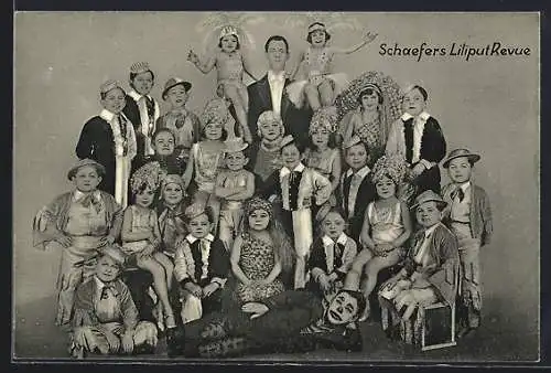 AK Künstlergruppe in Schaefers Liliput-Revue