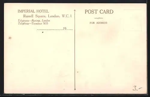 AK London, Imperial Hotel, Russel Square