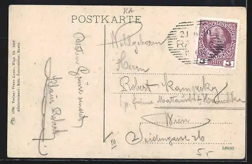 AK Raabs a. d. Thaya, Uferpartie mit Schloss