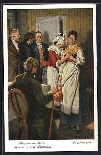 AK Goethe, Szene aus Hermann und Dorothea