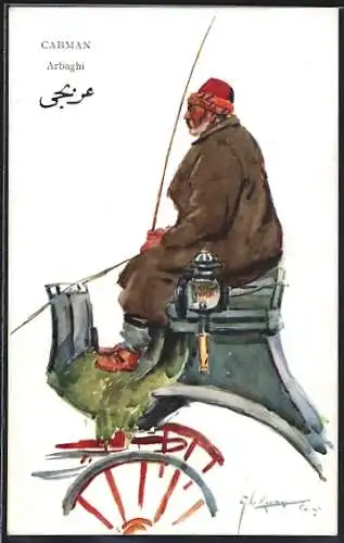 Künstler-AK L. Thackeray: Cabman, Arbaghi