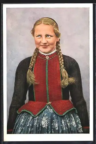 AK Schlitzer Mädchen in Tracht