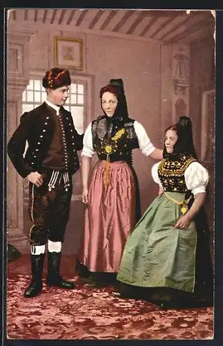 AK Bauern aus dem Schwarzwald in Tracht