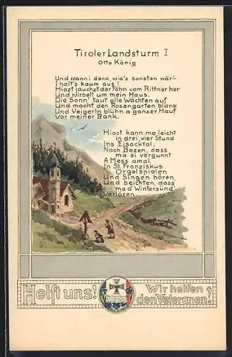 AK Tiroler Landsturm I. v. Otto König: Und wann i denk..., Eisernes Kreuz
