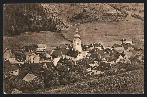 AK Oberzeiring, Ortsansicht aus der Vogelschau