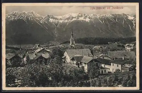 AK Igls bei Innsbruck, Blick über den Ort mit Bergen