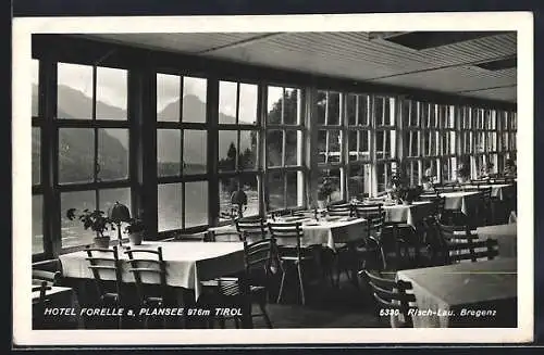 AK Plansee /Tirol, Hotel Forelle, Innenansicht