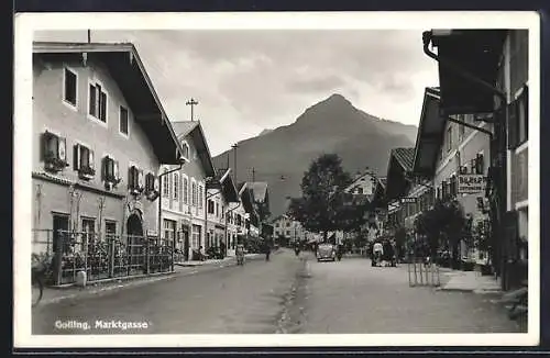 AK Golling, Marktgasse mit Gasthaus