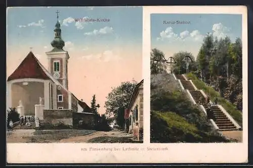 AK Leibnitz in Steiermark, Kreuz-Station, Wallfahrts-Kirche