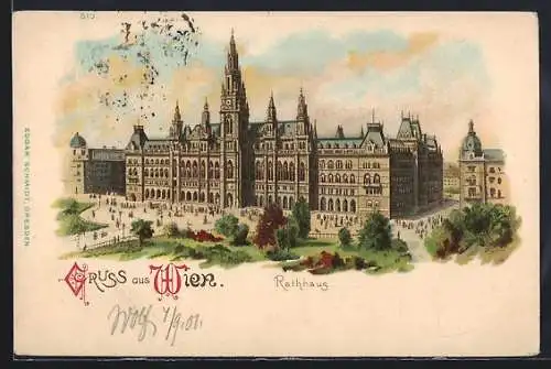 Lithographie Wien I, Rathaus