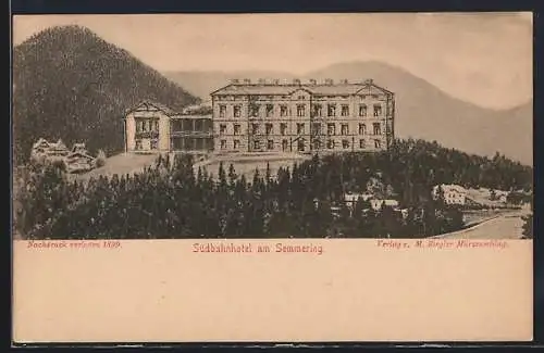 AK Semmering, Südbahnhotel mit Bergen