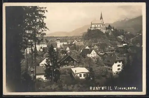 AK Rankweil /Vorarlberg, Teilansicht mit Kirche