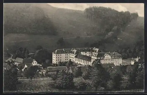 AK Feldkirch, Lehrerseminar, Handelsschule, Volks- und Bürgerschule mit Pensionat aus der Vogelschau