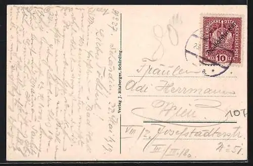 AK Schärding, Oberer Stadtplatz mit Rathaus