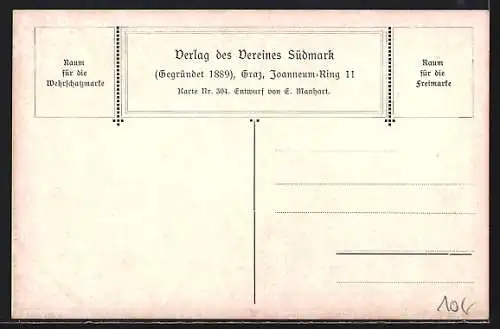 Künstler-AK Eduard Manhart: Spittal a. d. Drau, Panorama des Ortes
