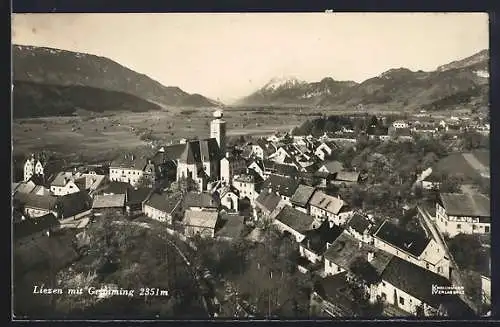 AK Liezen, Teilansicht mit Kirche und Gröbming