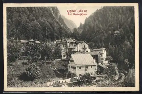 AK Kufstein, Ortsansicht mit der Bad Kienbergklamm