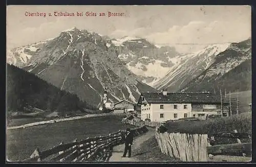 AK Obernberg, Teilansicht mit Tribulaun