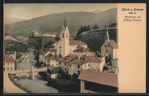 AK Matrei am Brenner, Pfarrkirche und Schloss Trautson