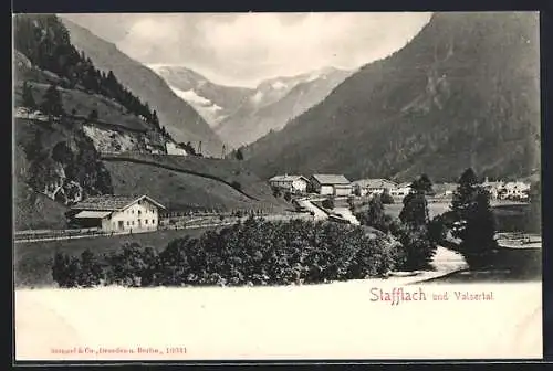 AK Steinach / Brenner, Blick auf den Ortsteil Stafflach und ins Valsertal