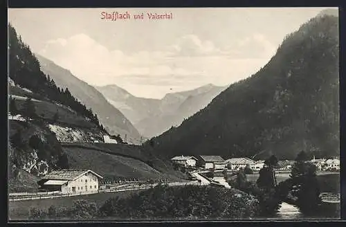 AK Stafflach, Blick über den Ort ins Valsertal