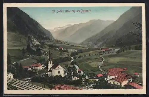 AK St. Jodok, Blick auf die Kirche im Ort