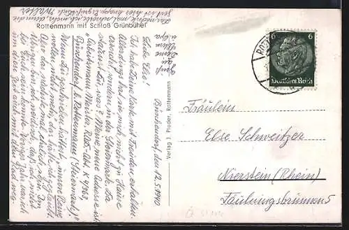 AK Rottenmann, Talansicht mit Schloss Grünbühel