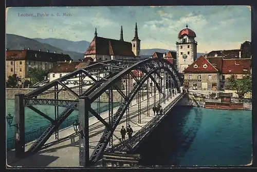 AK Leoben, Brücke an der Mur