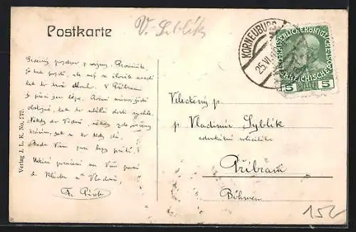 AK Korneuburg, Rathaus mit Denkmal