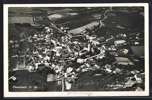 AK Peuerbach, Gesamtansicht vom Flugzeug aus