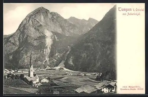 AK Tumpen i. Oetztal, Kirche mit Acherkogel