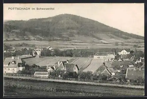 AK Pottschach im Schwarzerthal, Totalansicht aus der Vogelschau