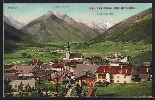 AK Fulpmes, Ortsansicht mit Kirche und Umgebung