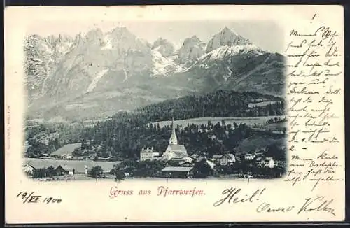AK Pfarrwerfen, Teilansicht mit Kirche