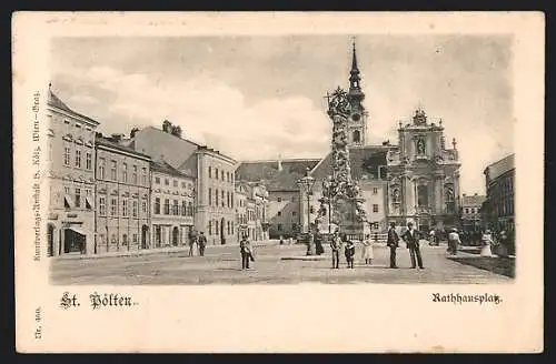 AK St. Pölten, Blick auf den Rathausplatz