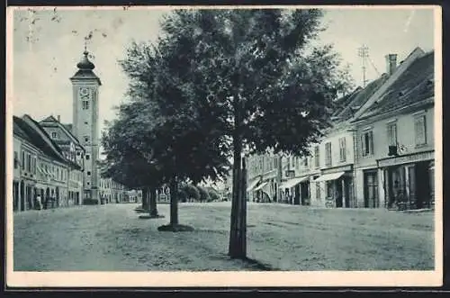 AK Mureck, Partie am Hauptplatz mit Kirche