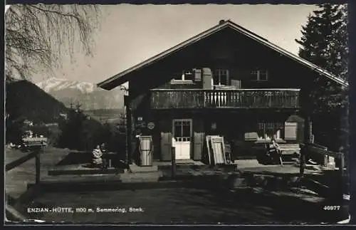 AK Semmering /Stmk., Gaststätte Enzian-Hütte