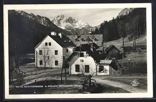 AK Gstatterboden, Hotel Gstatterboden mit Admonter Reichenstein