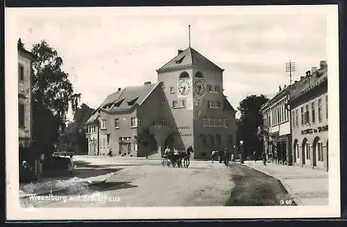 AK Wieselburg a. d. E., Strassenpartie am Rathaus