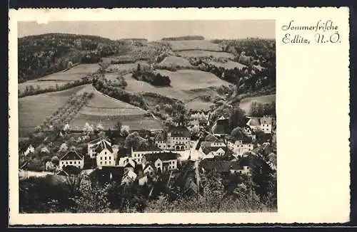 AK Edlitz /N.-Ö., Blick auf den Ort umgeben von Feldern