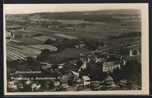 AK Wolfpassing b. Steinakirchen, Fliegeraufnahme des Ortes