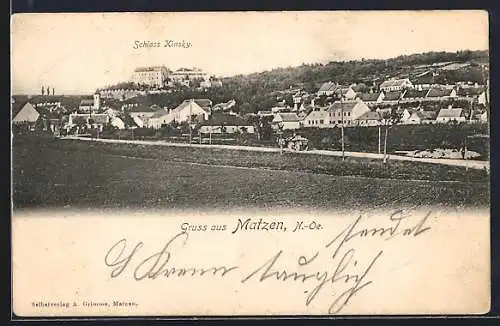 AK Matzen, Ortsansicht mit Schloss Kinsky