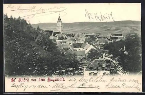 AK St. Andrä vor dem Hagentale, Teilansicht mit Kirche