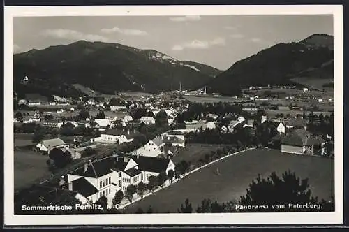 AK Pernitz, Panorama vom Peterberg aus