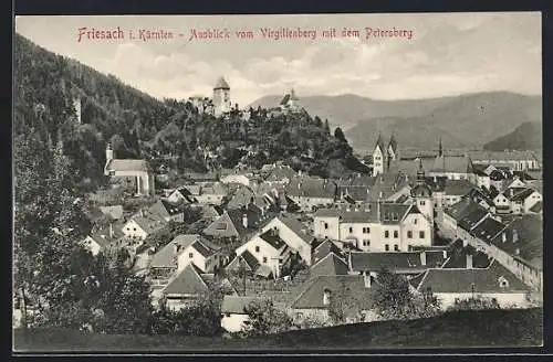 AK Friesach i. Kärnten, Ausblick vom Virgilienberg mit dem Petersberg
