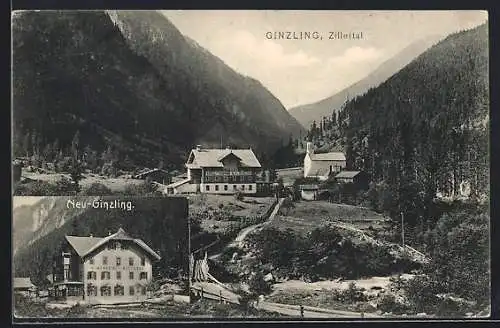 AK Ginzling, Krolls Gasthof Alt-Ginzling, Gasthof Neu-Ginzling
