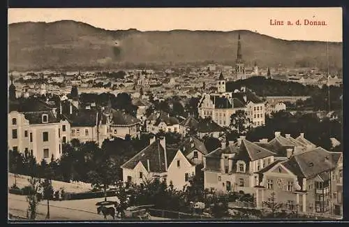 AK Linz a. d. Donau, Teilansicht mit Strassenpartie